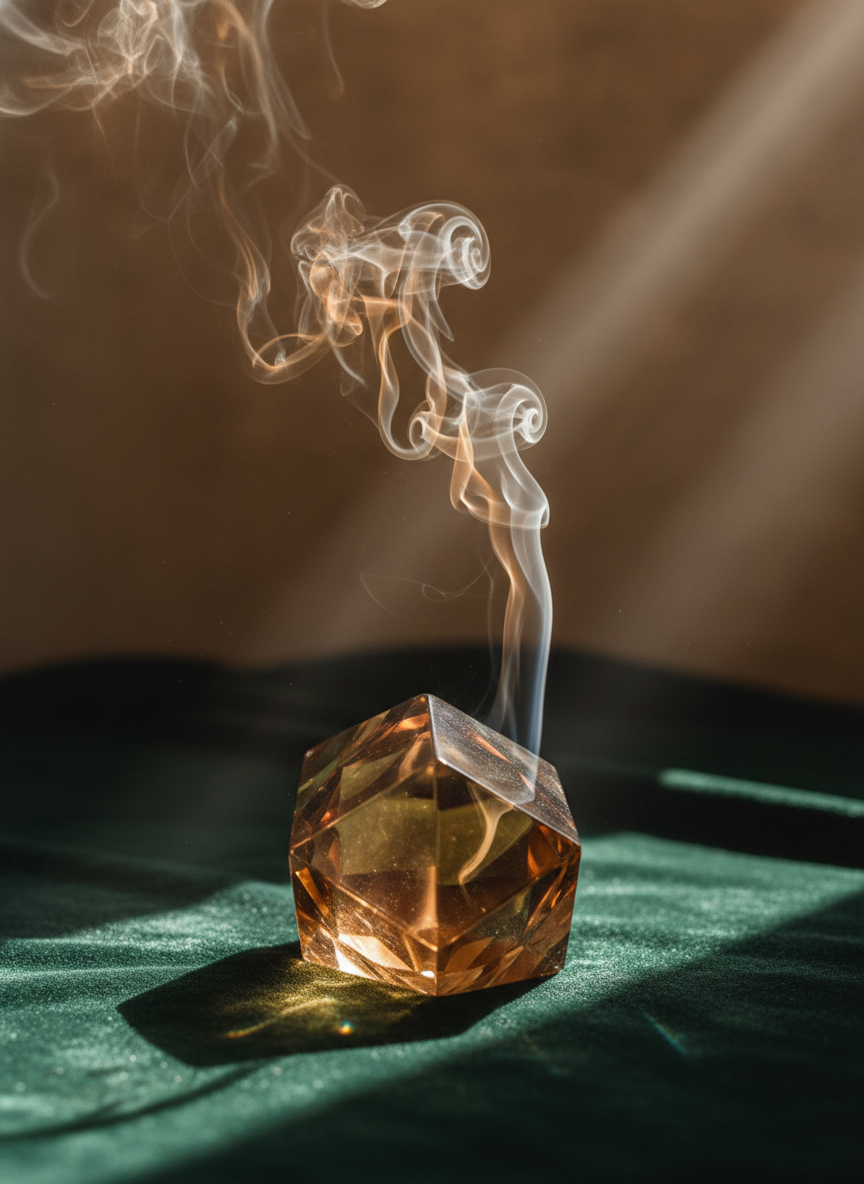 Cristal com fumaça